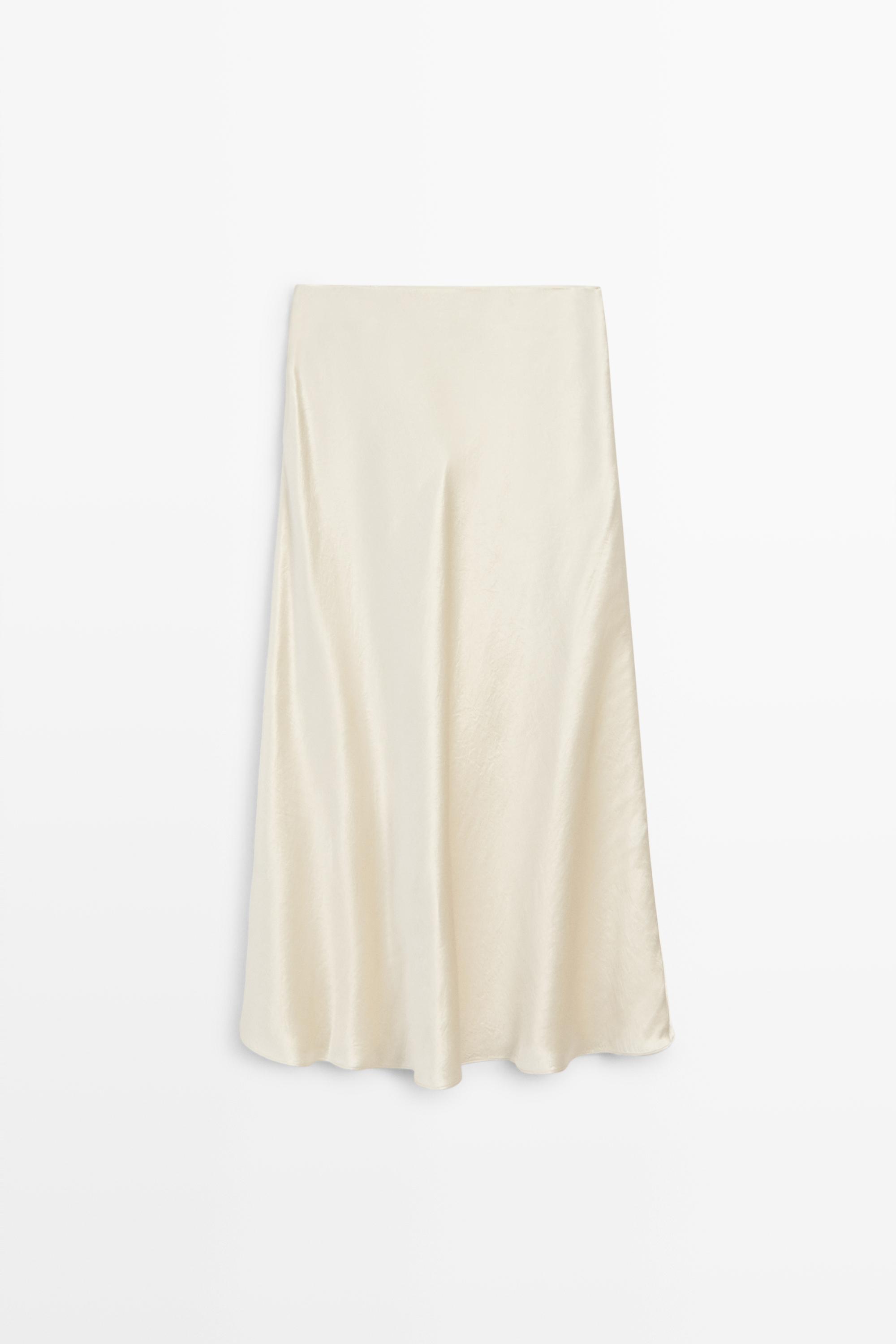 Flowing satin midi skirt - STUDIO